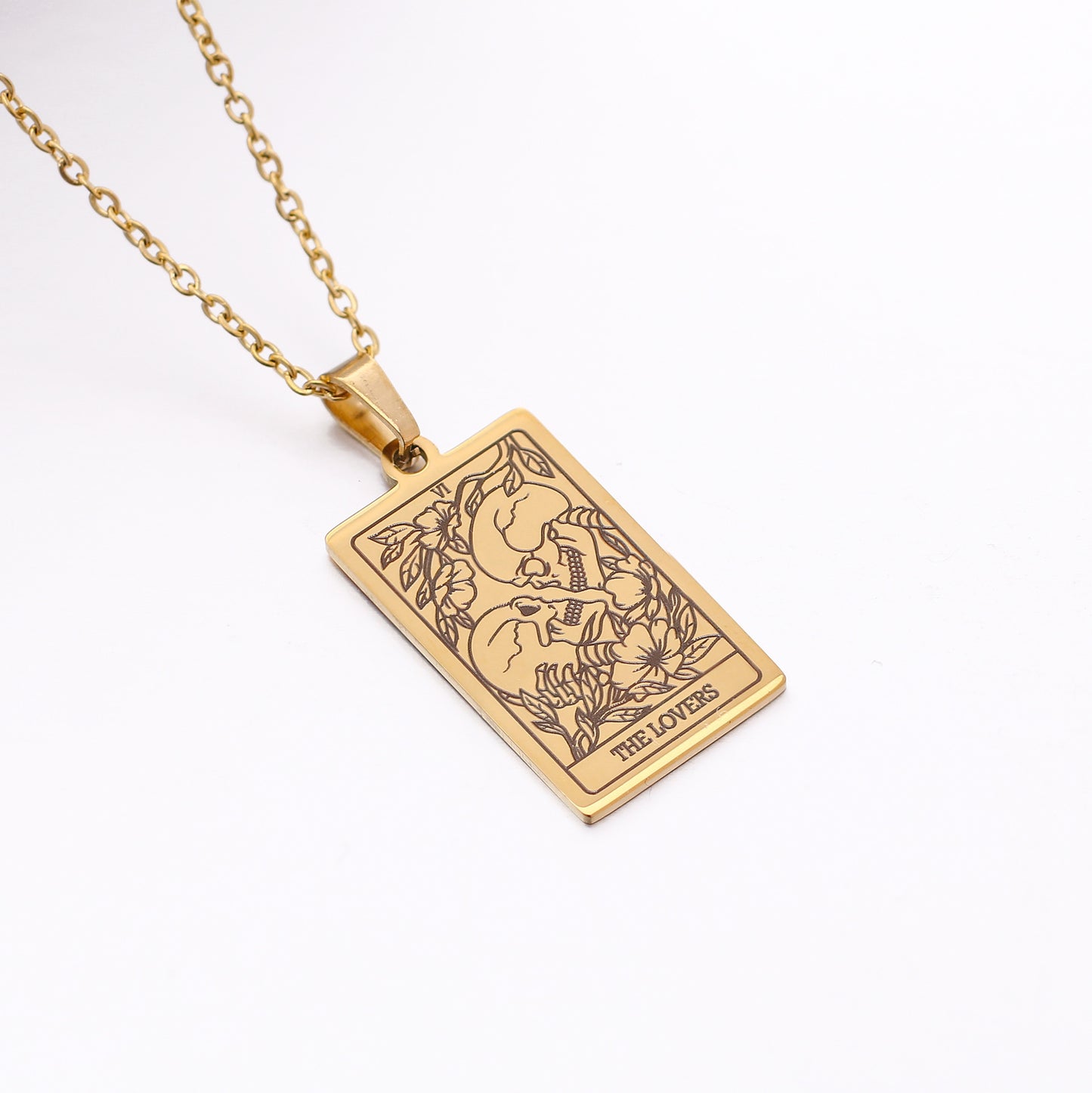 22 Tarot Necklace Pendant Square Personality Simple Vintage Women