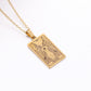 22 Tarot Necklace Pendant Square Personality Simple Vintage Women