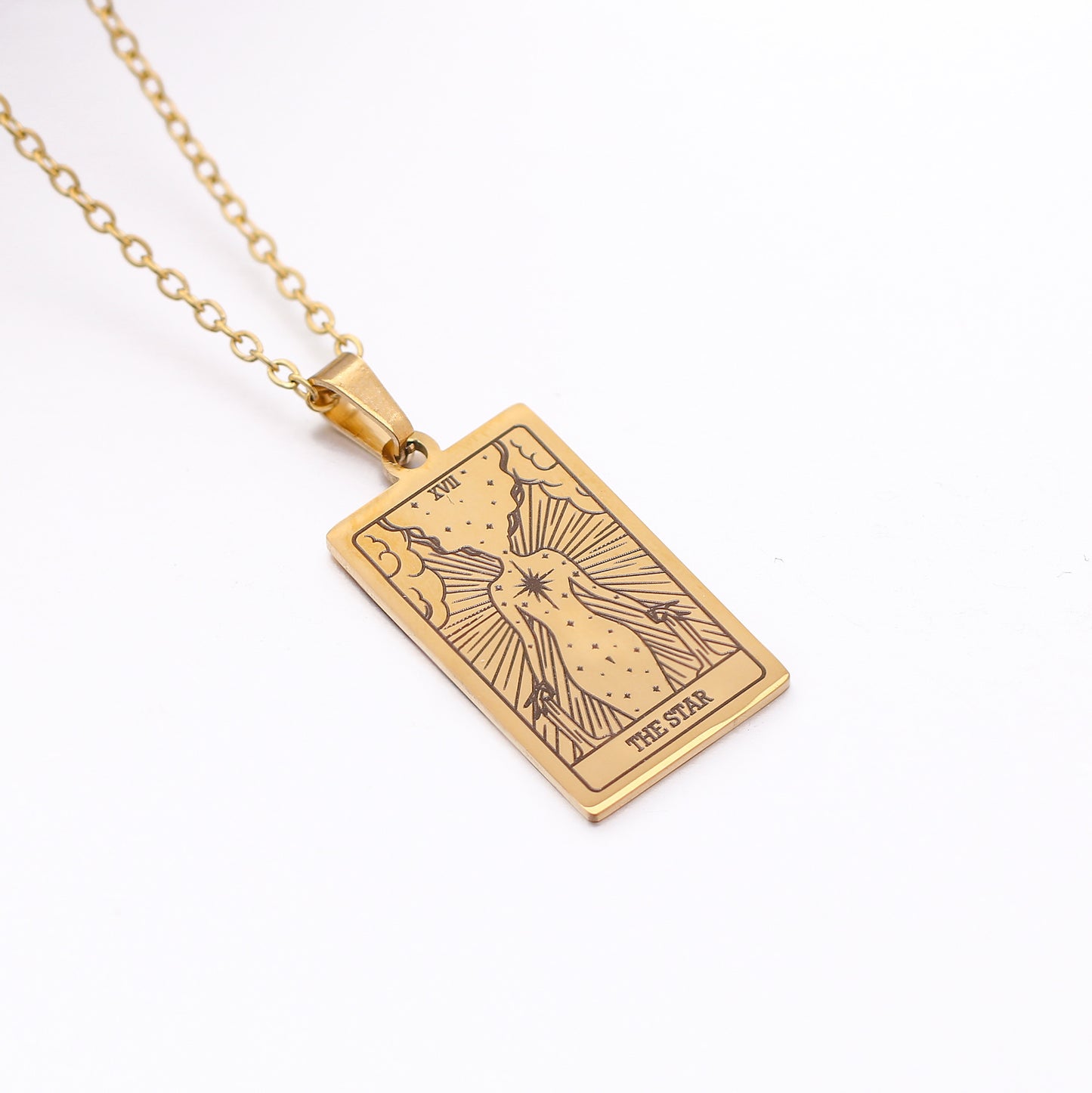 22 Tarot Necklace Pendant Square Personality Simple Vintage Women