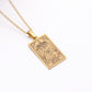 22 Tarot Necklace Pendant Square Personality Simple Vintage Women