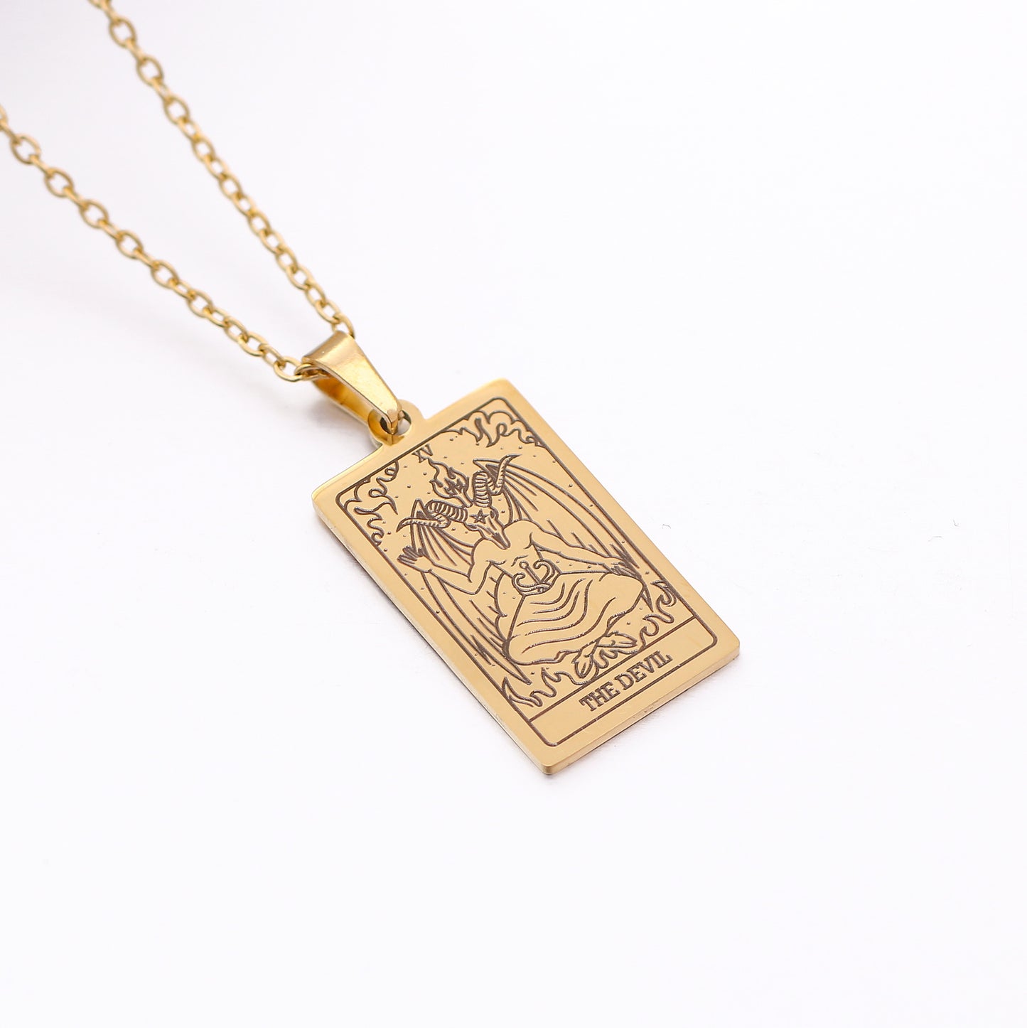 22 Tarot Necklace Pendant Square Personality Simple Vintage Women