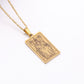 22 Tarot Necklace Pendant Square Personality Simple Vintage Women