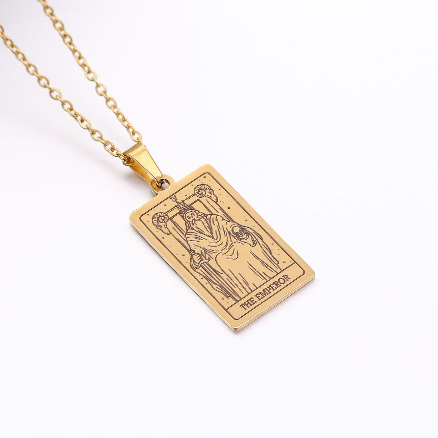 22 Tarot Necklace Pendant Square Personality Simple Vintage Women