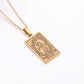 22 Tarot Necklace Pendant Square Personality Simple Vintage Women