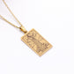 22 Tarot Necklace Pendant Square Personality Simple Vintage Women