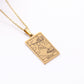 22 Tarot Necklace Pendant Square Personality Simple Vintage Women
