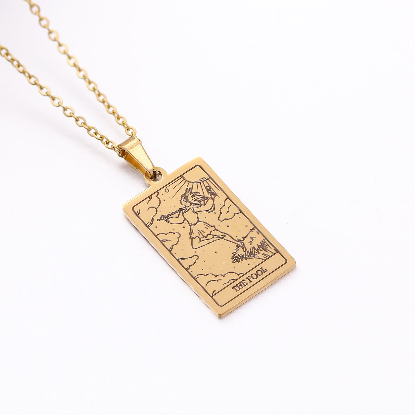 22 Tarot Necklace Pendant Square Personality Simple Vintage Women