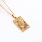 22 Tarot Necklace Pendant Square Personality Simple Vintage Women