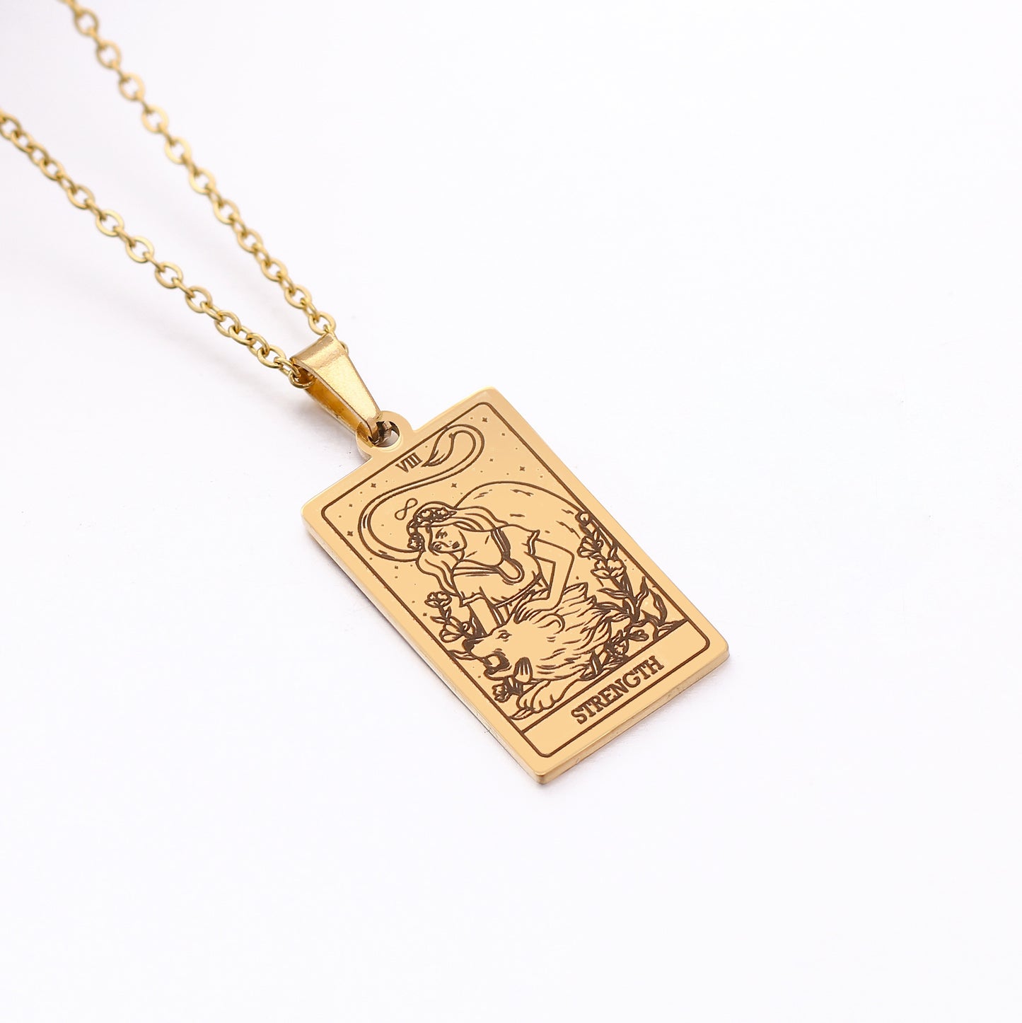 22 Tarot Necklace Pendant Square Personality Simple Vintage Women