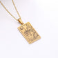 22 Tarot Necklace Pendant Square Personality Simple Vintage Women