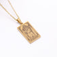 22 Tarot Necklace Pendant Square Personality Simple Vintage Women