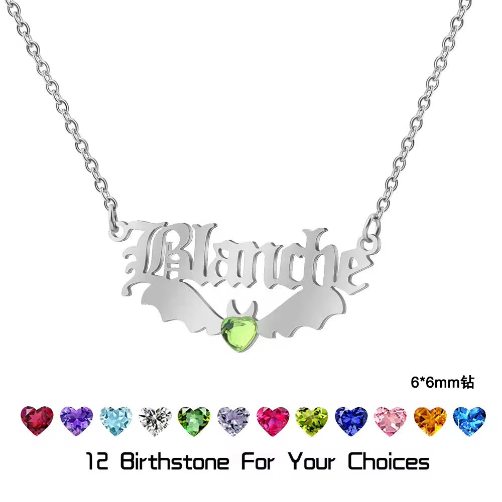 Personalized Name Halloween Necklace - 18K Gold Plated Pendant