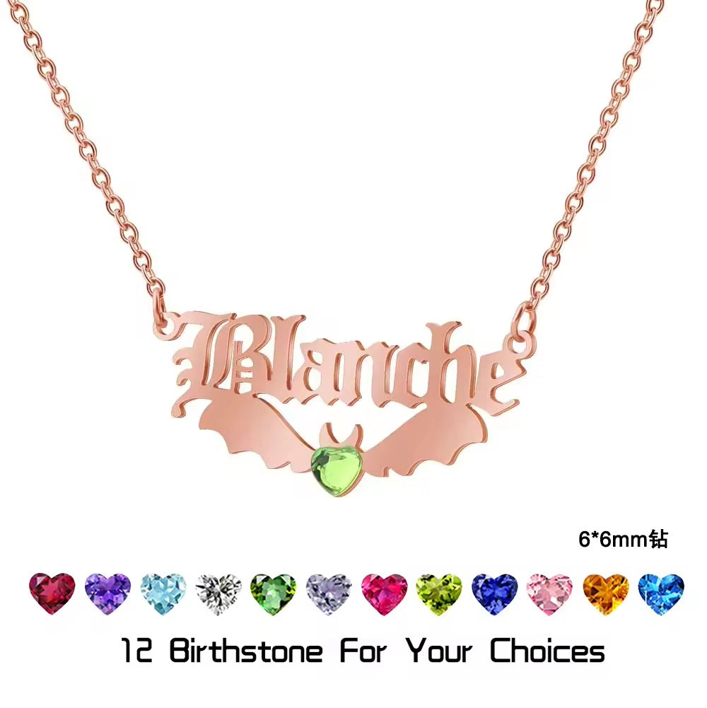 Personalized Name Halloween Necklace - 18K Gold Plated Pendant