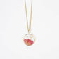 Personalized Birth Flower Necklace, Custom Engraved Circle Pendant with Real Pressed Flower in Resin, Delicate Floral Jewelry Gift for Women