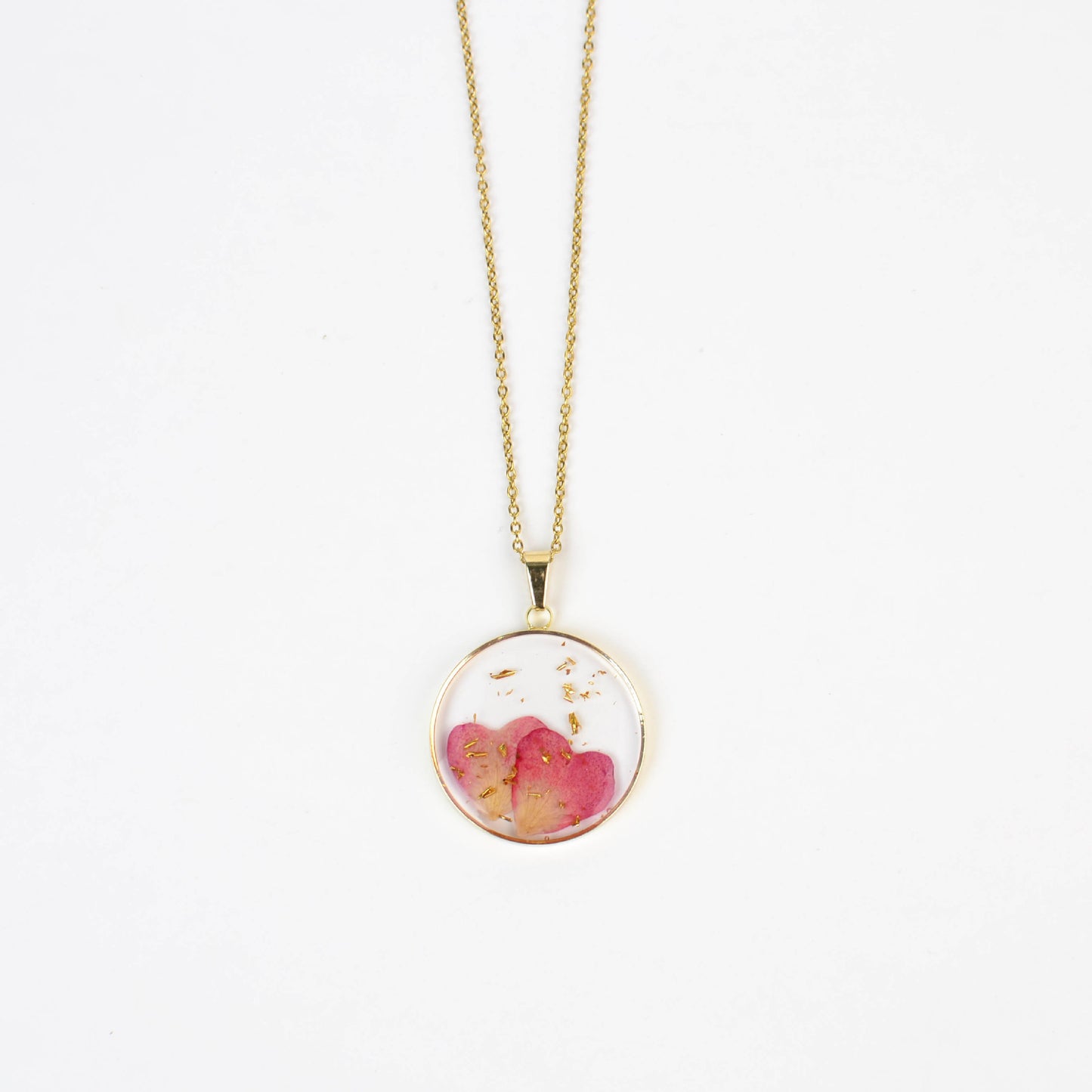 Personalized Birth Flower Necklace, Custom Engraved Circle Pendant with Real Pressed Flower in Resin, Delicate Floral Jewelry Gift for Women