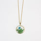 Personalized Birth Flower Necklace, Custom Engraved Circle Pendant with Real Pressed Flower in Resin, Delicate Floral Jewelry Gift for Women