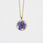 Personalized Birth Flower Necklace, Custom Engraved Circle Pendant with Real Pressed Flower in Resin, Delicate Floral Jewelry Gift for Women