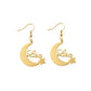 Custom Name Earrings, Star and Moon Dangle Earrings, Personalized Stainless Steel Jewelry