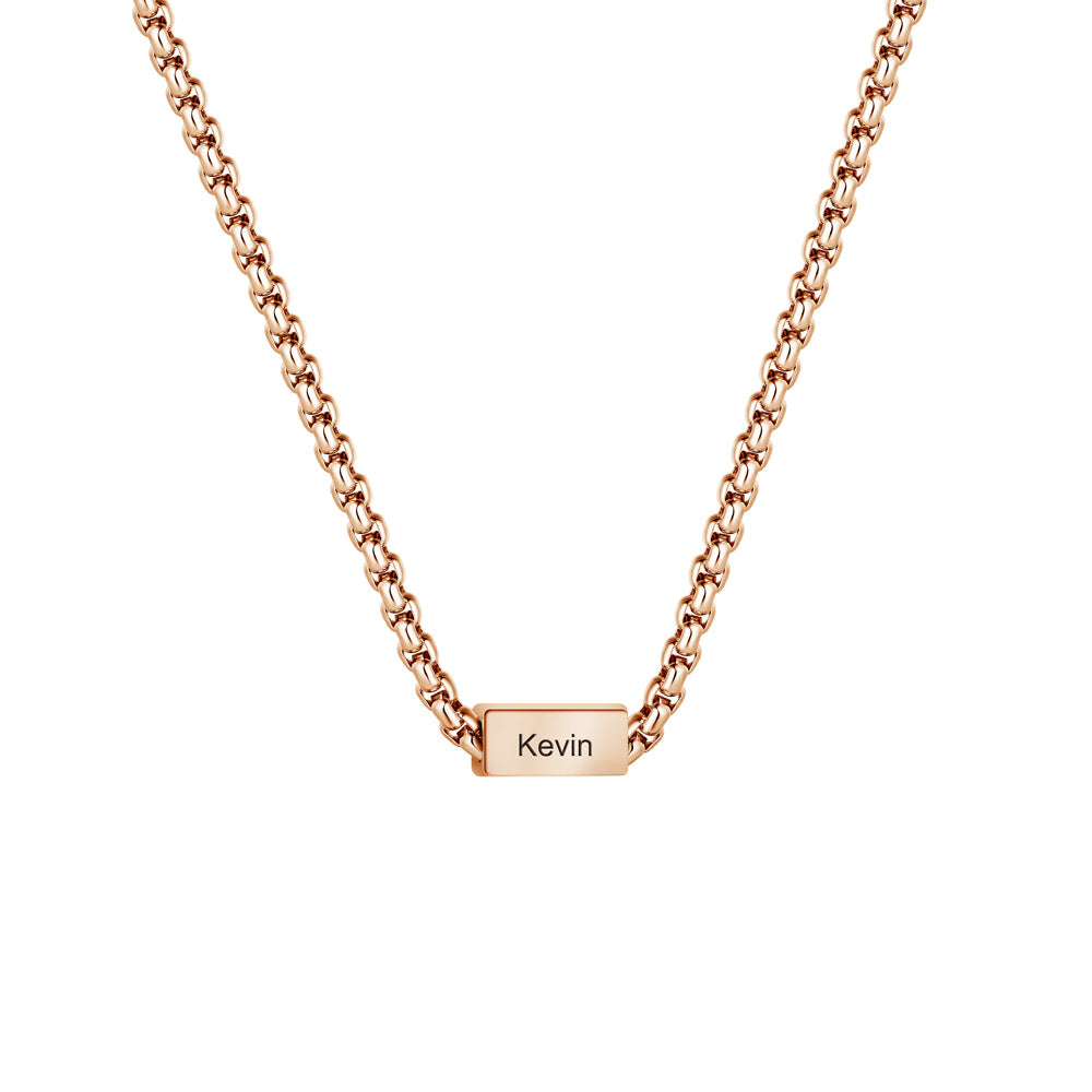 Custom Engraved Mens Stainless Steel Necklace