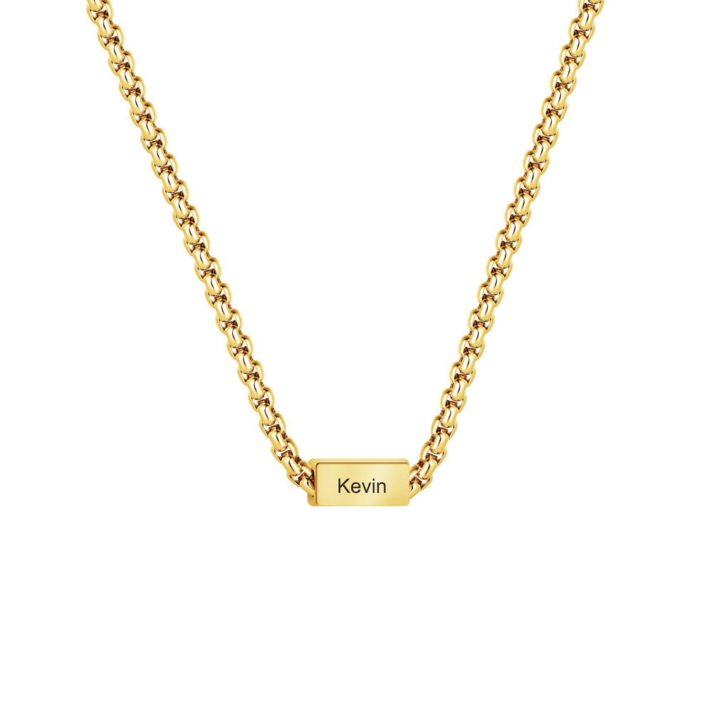 Custom Engraved Mens Stainless Steel Necklace