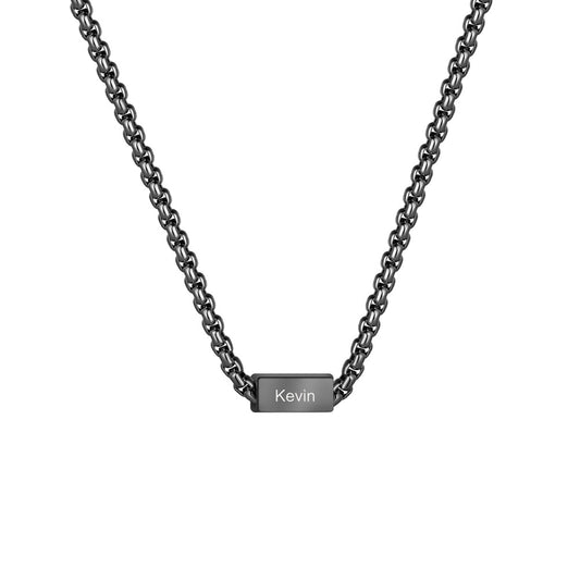 Custom Engraved Mens Stainless Steel Necklace