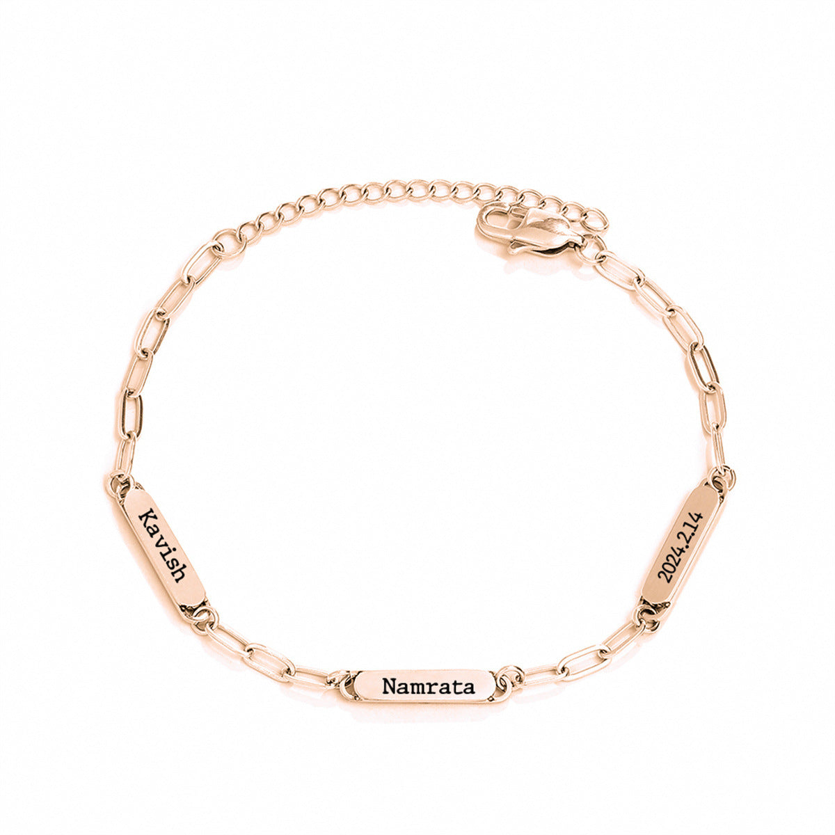 Personalized Mini Bar Engraved Name Bracelet