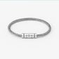Personalized Stainless Steel Wire Rope Bracelet - Custom Engraved Bead