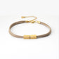 Personalized Double Braided Rope Bracelet - Custom Engraved Stainless Steel Rectangular Bar