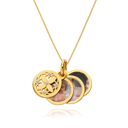 Personalized Photo Locket Necklace with Cubic Zirconia
