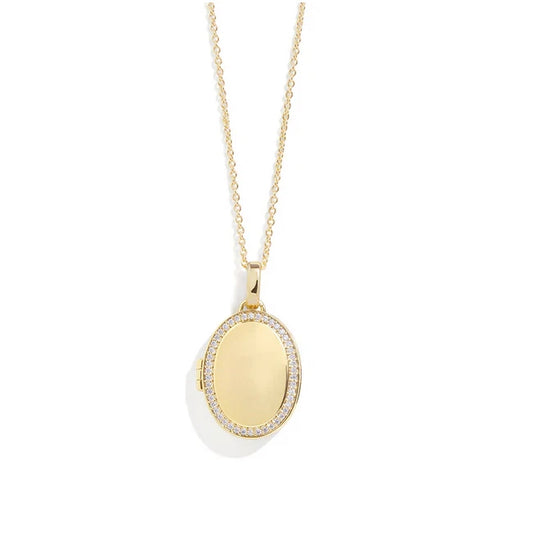 Personalized Oval Locket Necklace