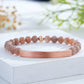 Custom Engraved Natural Stone Bracelet with Stainless Steel 3D curved Bar and Bead - Rose Gold