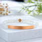 Custom Engraved Natural Stone Bracelet with Stainless Steel 3D curved Bar and Bead - Rose Gold