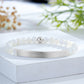 Custom Engraved Natural Stone Bracelet with Stainless Steel 3D curved Bar and Bead - Silver
