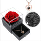 Hollow zircon heart necklace with rose box