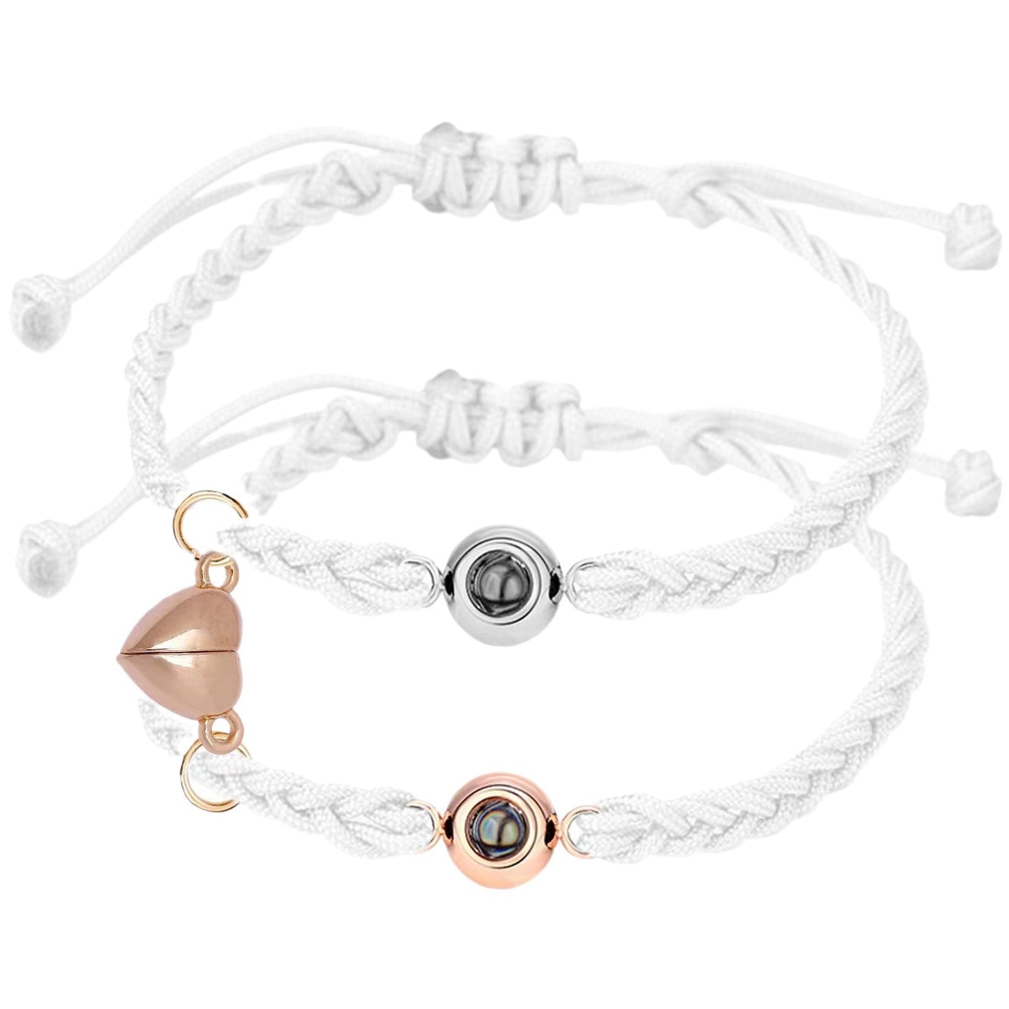 Personalized Photo Heart Couple Bracelet