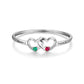 Personalized Heart Couple Birthstone Bracelet