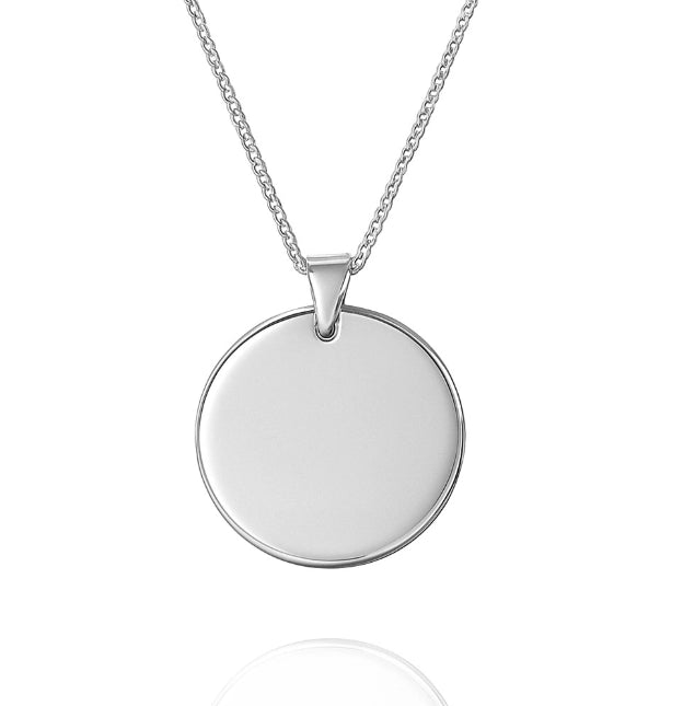 Hand-Engraved Custom Pendant Necklace - Personalized Handwriting or Design - 18K Gold Plated Stainless Steel Chain