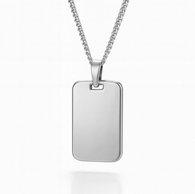 Hand-Engraved Custom Pendant Necklace - Personalized Handwriting or Design - 18K Gold Plated Stainless Steel Chain