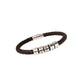 Personalized Leather Bracelet with Stainless Steel Beads
