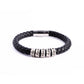 Personalized Leather Bracelet with Stainless Steel Beads