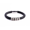Personalized Leather Bracelet with Stainless Steel Beads