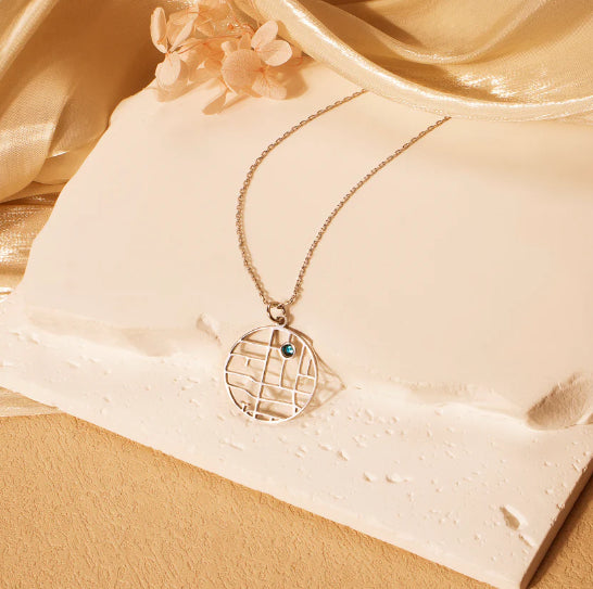 Custom Location Map Necklace