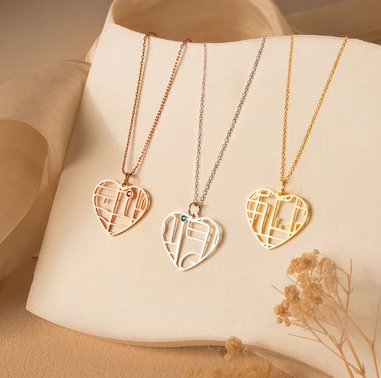 Custom Location Map Necklace