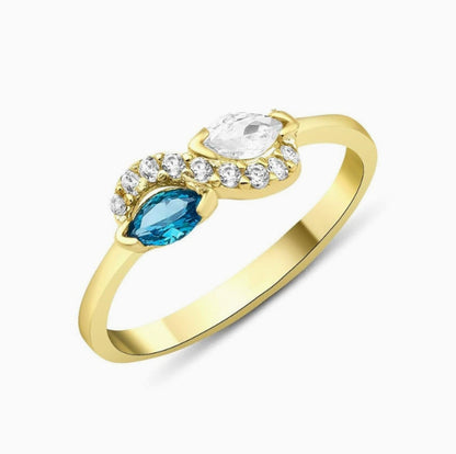 Custom text with birthstone ring