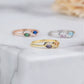 Custom text with birthstone ring