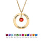Mom Birthstone Necklace, Personalized Gift for Her, Multiple Birthstone Grandma Necklace, Circle Name Pendant, Birthday gift For Mom