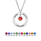 Mom Birthstone Necklace, Personalized Gift for Her, Multiple Birthstone Grandma Necklace, Circle Name Pendant, Birthday gift For Mom