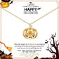 Personalized Birthstone Filled Pumpkin Necklace, 3D Spooky Pumpkin Necklace