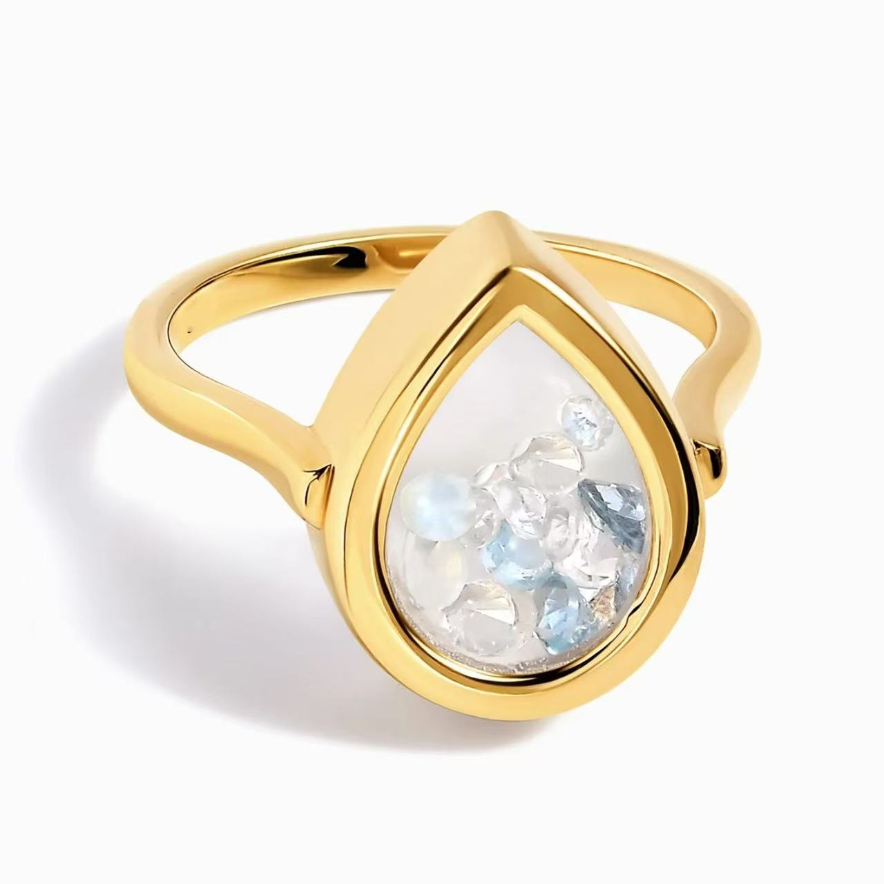 Oval Colored Diamond Adjustable Ring