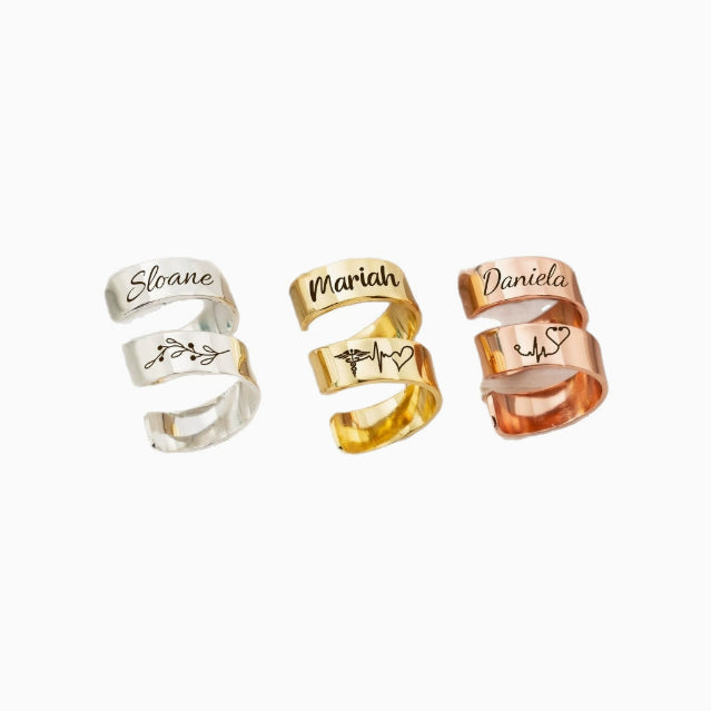 Custom engraved name tag for stethoscope ring